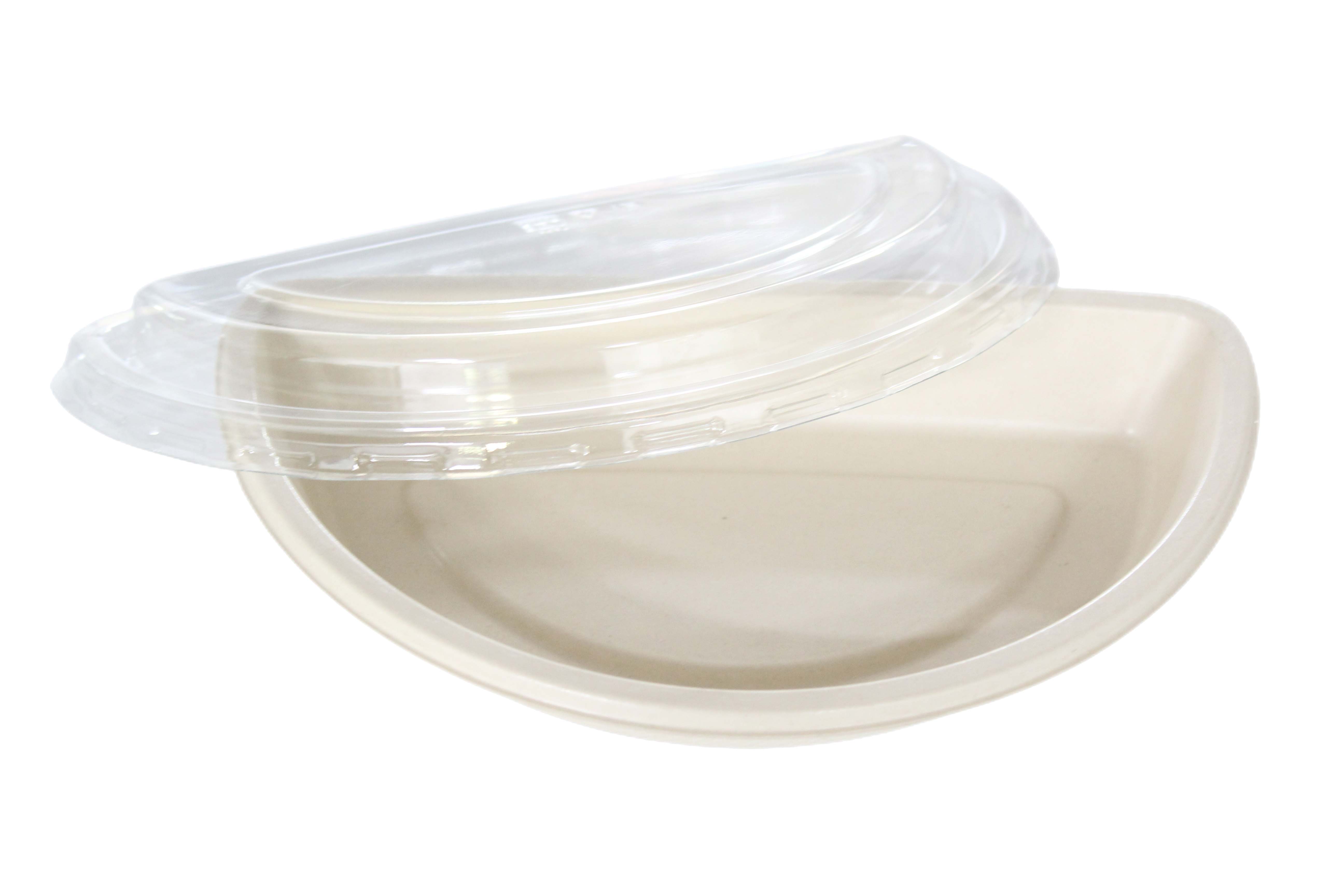 Sugarcane Semi-circular tray  with PET lid