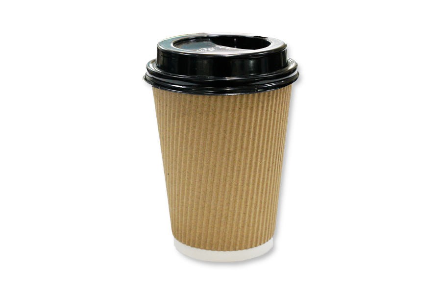 Corrugated catering  cup with PS lid