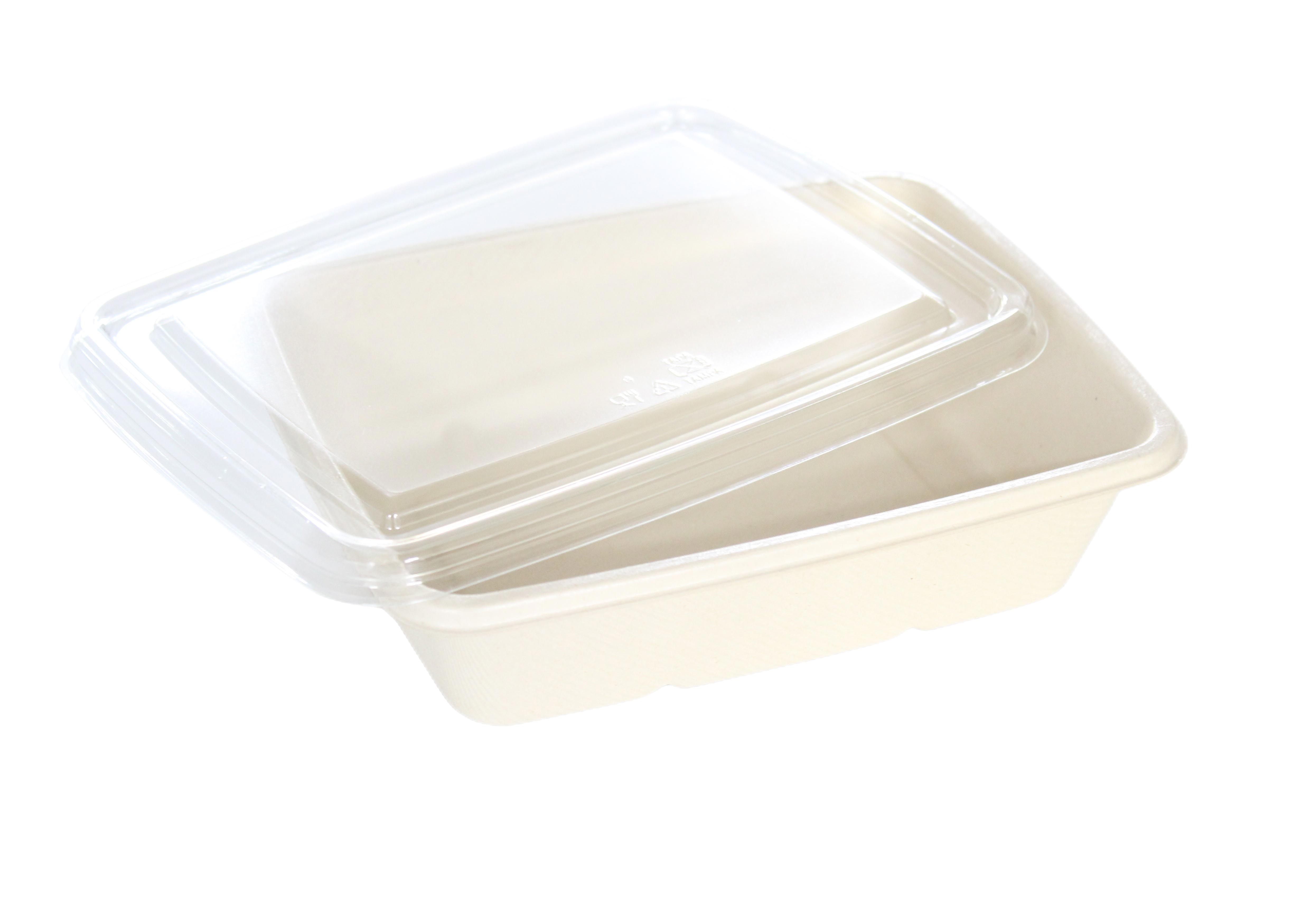 Sugarcane bowlwith PET lid (L)