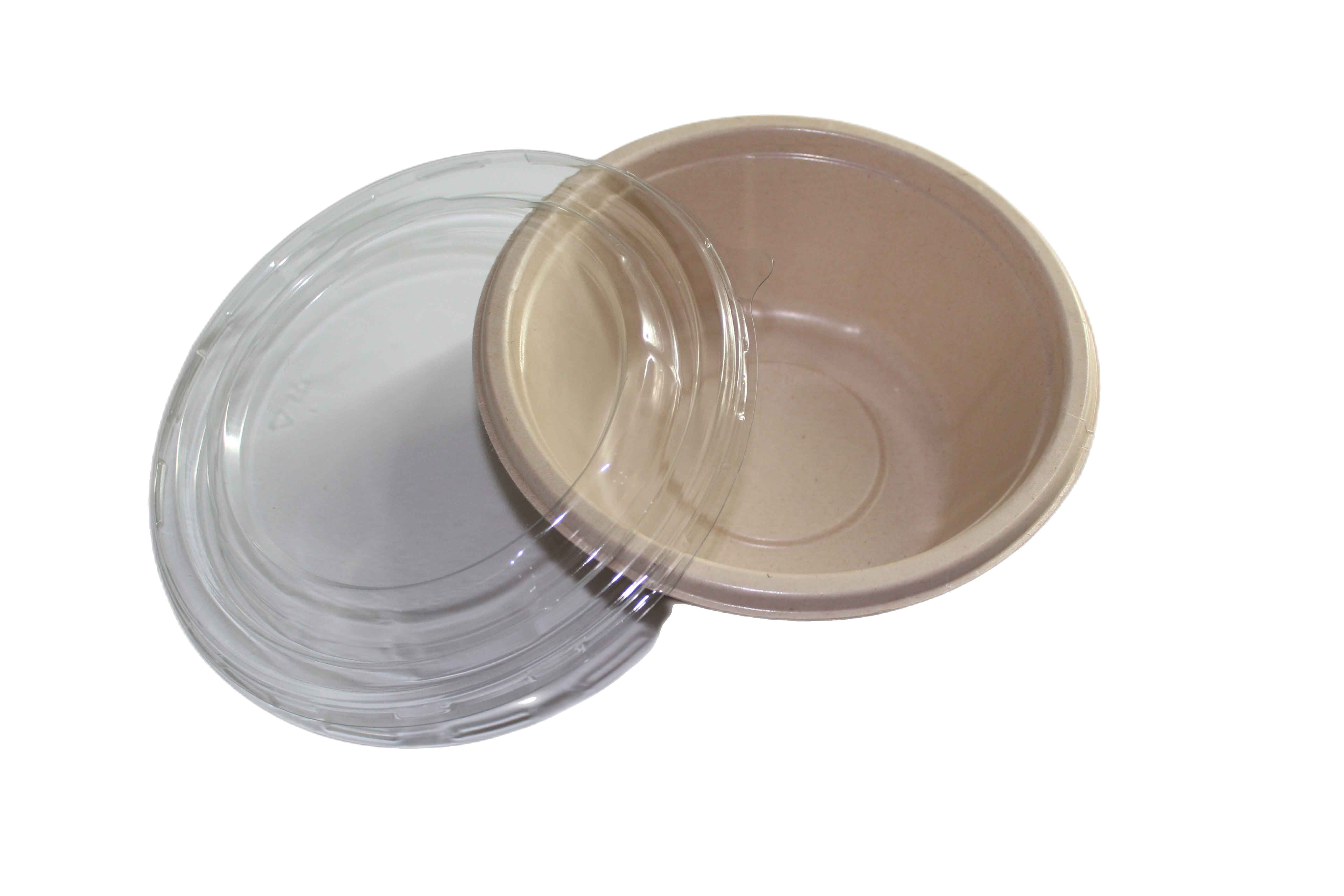 Circular Sugarcane croquettes tray with PET lid