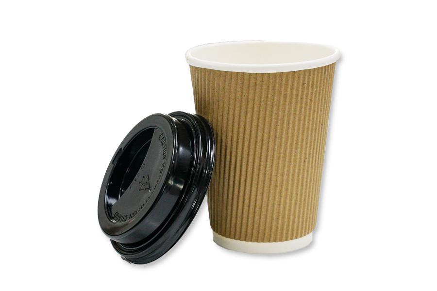 Corrugated cateringcup with Ps lid