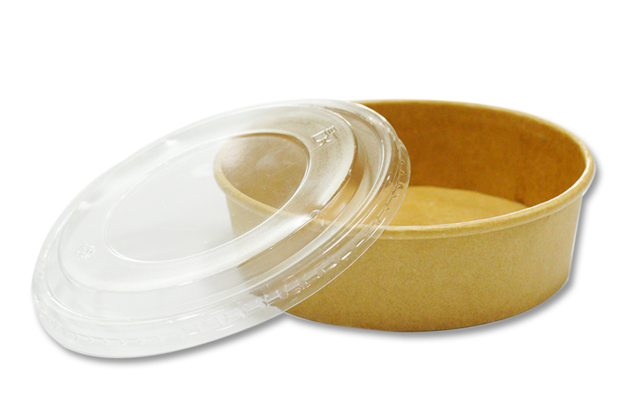 Kraft paper bowl with PET lid