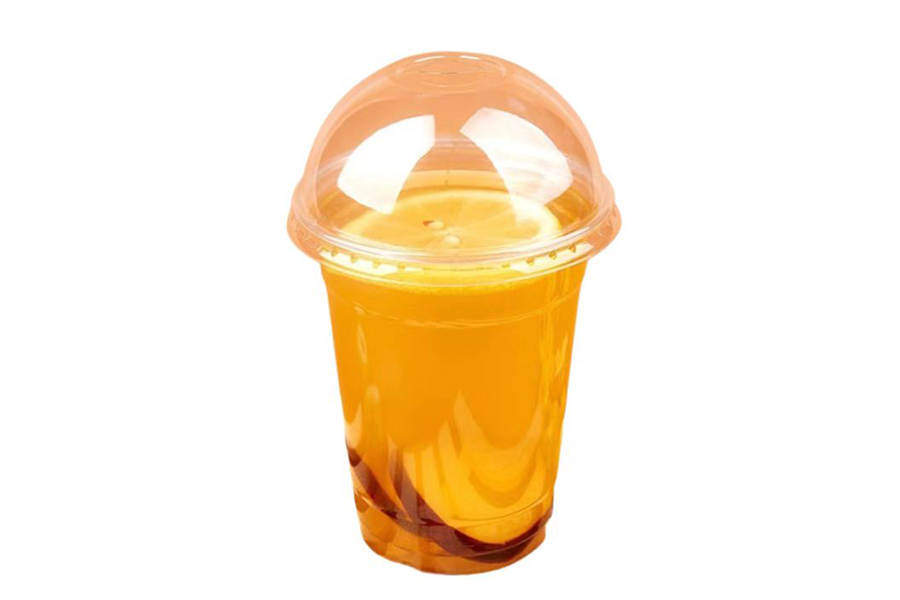 PET juice cup with lid